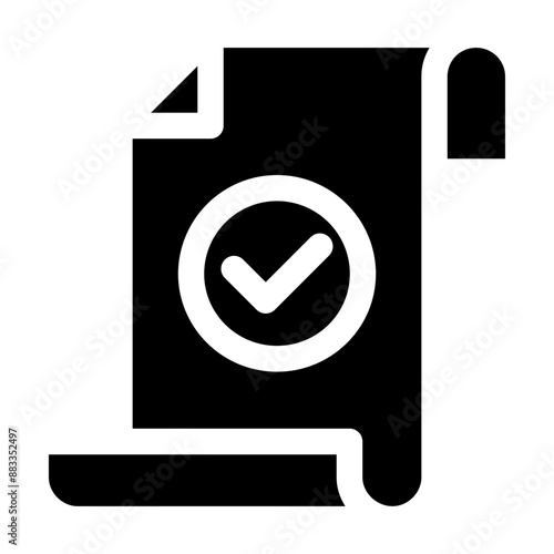 script icon glyph, with artboard size 64px, for price, order, payment, payment, invoice, receipt,