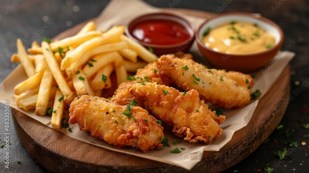 Chicken nuggets with french fries Chicken nuggets with french fries