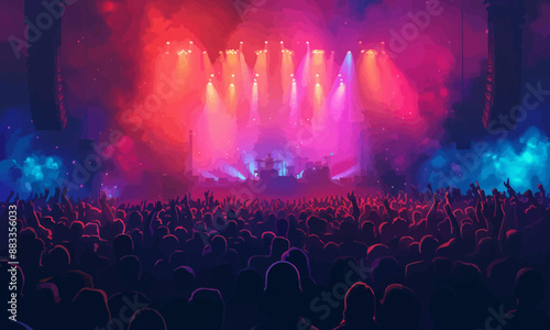 A flat vector of a music concert.