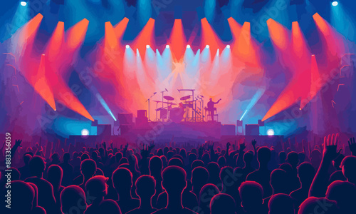 A flat vector of a music concert.