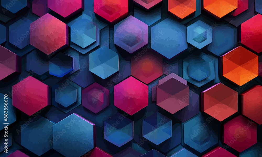 A geometric vector of a hexagon pattern. A geometric vector of a hexagon pattern.