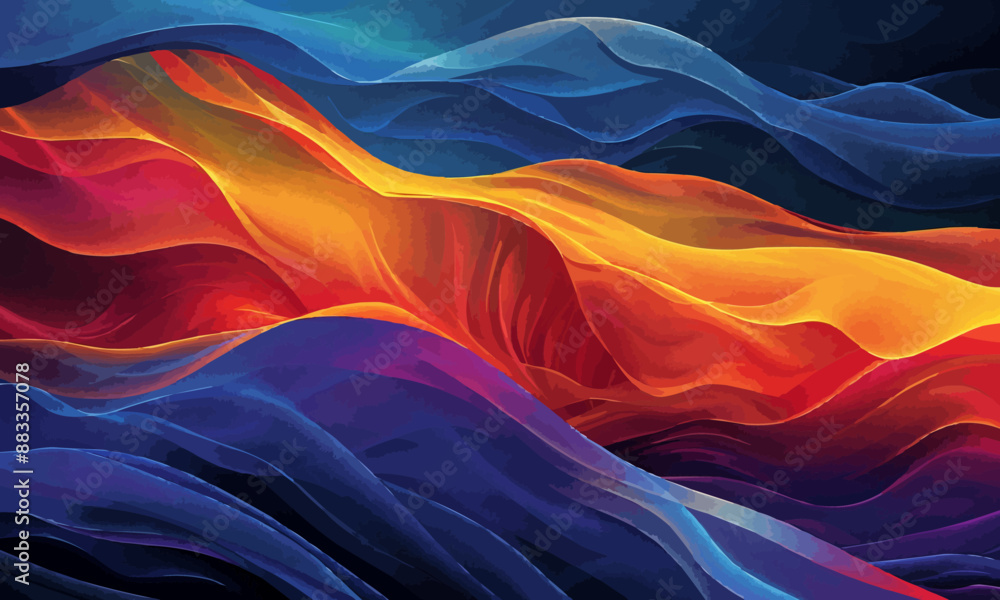 A geometric vector of an abstract wave pattern. A geometric vector of an abstract wave pattern.