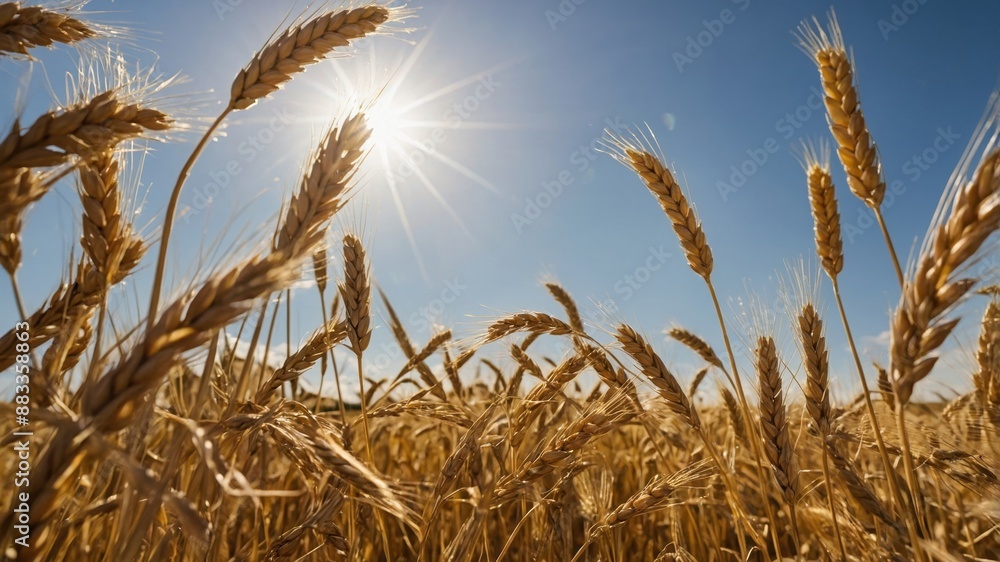 Golden Wheat Field Under a Bright Summer Sun Golden Wheat Field Under a Bright Summer Sun