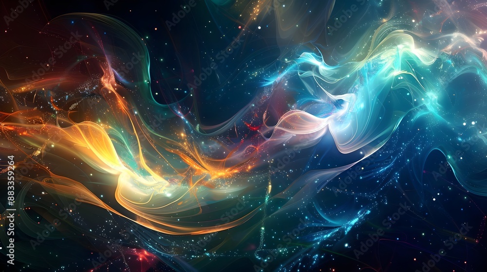 Abstract Colorful Light Swirls Digital Art Fantasy Abstract Colorful Light Swirls Digital Art Fantasy