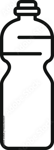 Clean and simple line icon of a water bottle, perfect for representing hydration, beverages, and healthy lifestyles