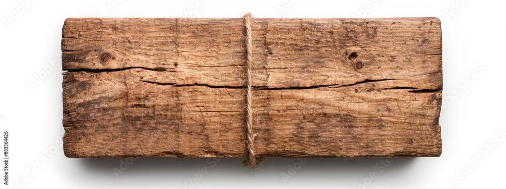 A wood piece resembling two equal halves joined by one protruding section A wood piece resembling two equal halves joined by one protruding section