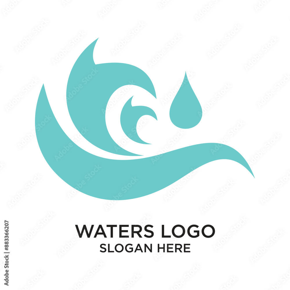 Waters logo design simple concept Premium Vector Waters logo design simple concept Premium Vector