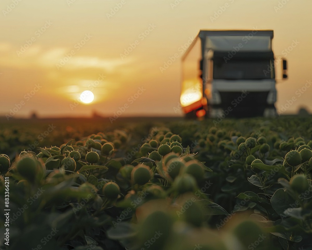 Obraz premium Agriculture logistics, illustrating efficient systems for managing agricultural supply chains.