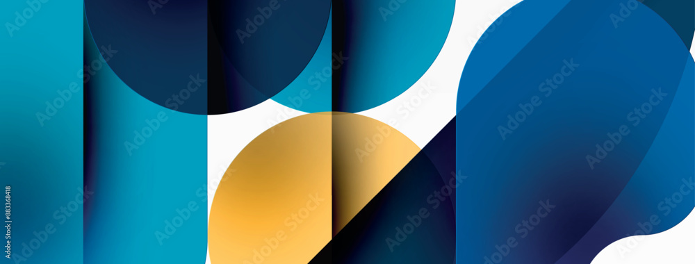 Circles and round shapes geometric minimal background. Transparent geometric shapes composition for wallpaper, banner, background or landing Circles and round shapes geometric minimal background. Transparent geometric shapes composition for wallpaper, banner, background or landing