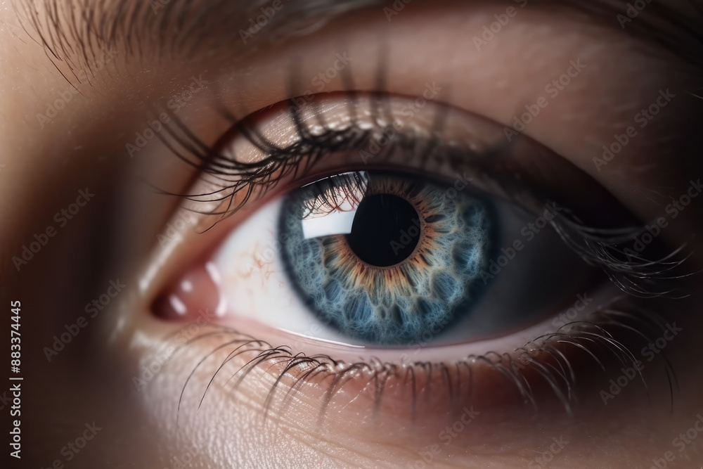 Fototapeta premium generated illustration close up view of beautiful female eye