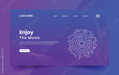 Modern technology abstract creative dynamin gradient wave line welcome banner background for website landing page, hero banner design, webpage header