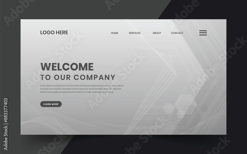 Modern technology abstract creative dynamin gradient wave line welcome banner background for website landing page, hero banner design, webpage header
