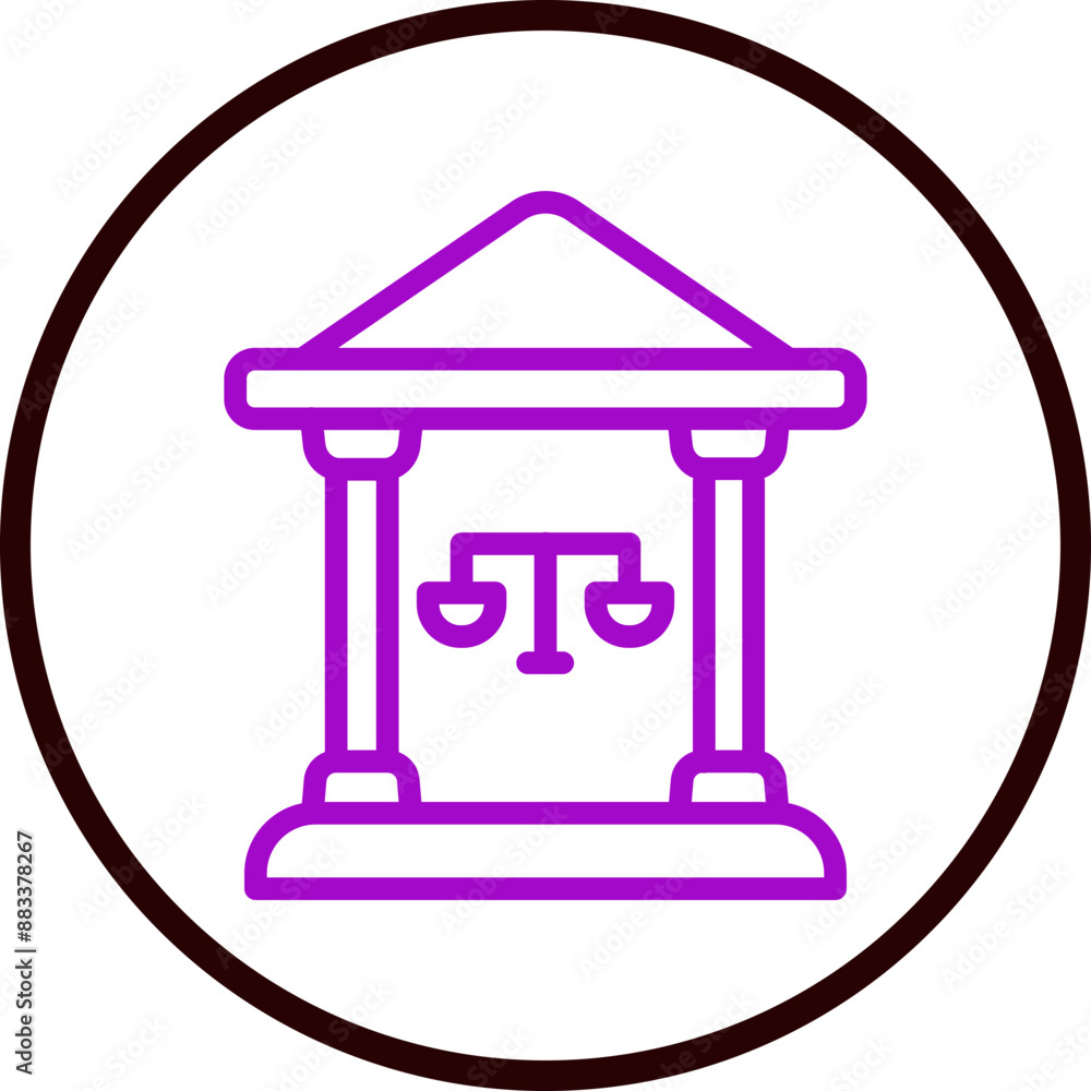 Court Vector Line Purple Circle Black Court Vector Line Purple Circle Black