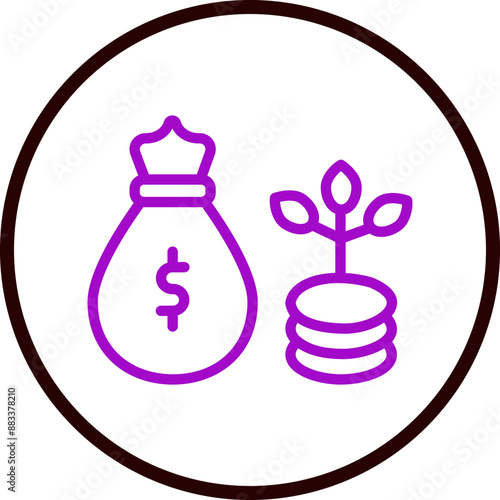 Wealth Vector Line Purple Circle Black