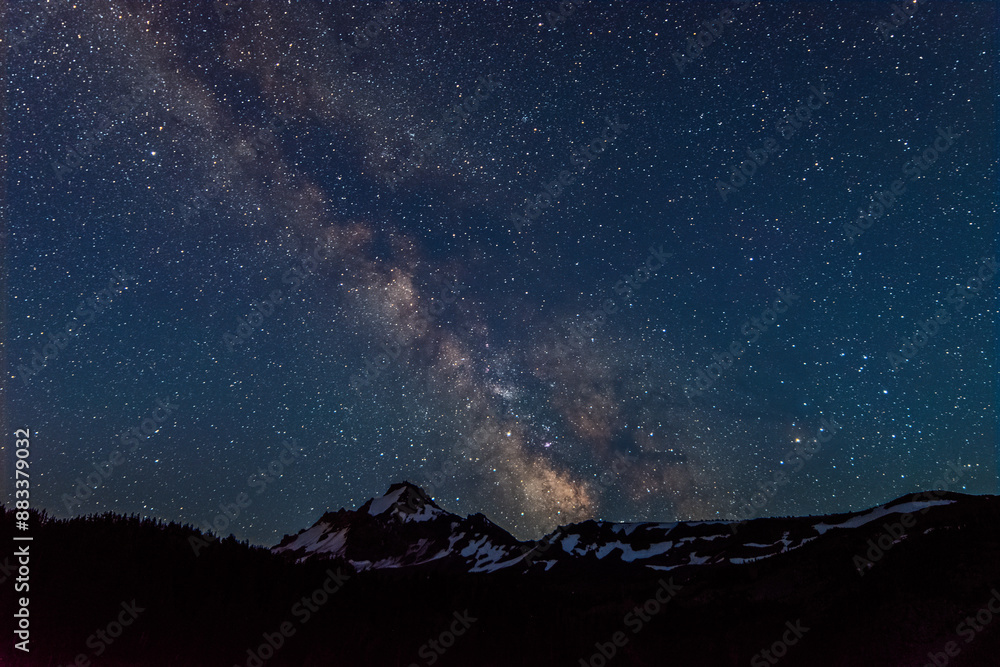 The Milky Way galaxy looms over the Oregon Cascades The Milky Way galaxy looms over the Oregon Cascades