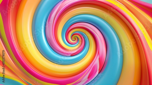 Colored spiral sweet caramel without background
