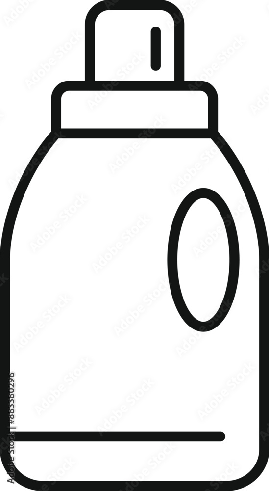 Simple line art icon of a laundry detergent bottle, perfect for representing cleaning and washing concepts Simple line art icon of a laundry detergent bottle, perfect for representing cleaning and washing concepts