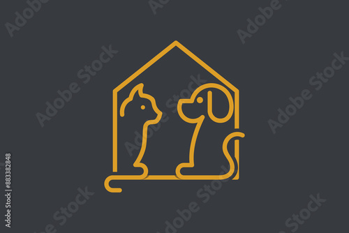 house design with pet shop dogs and cats