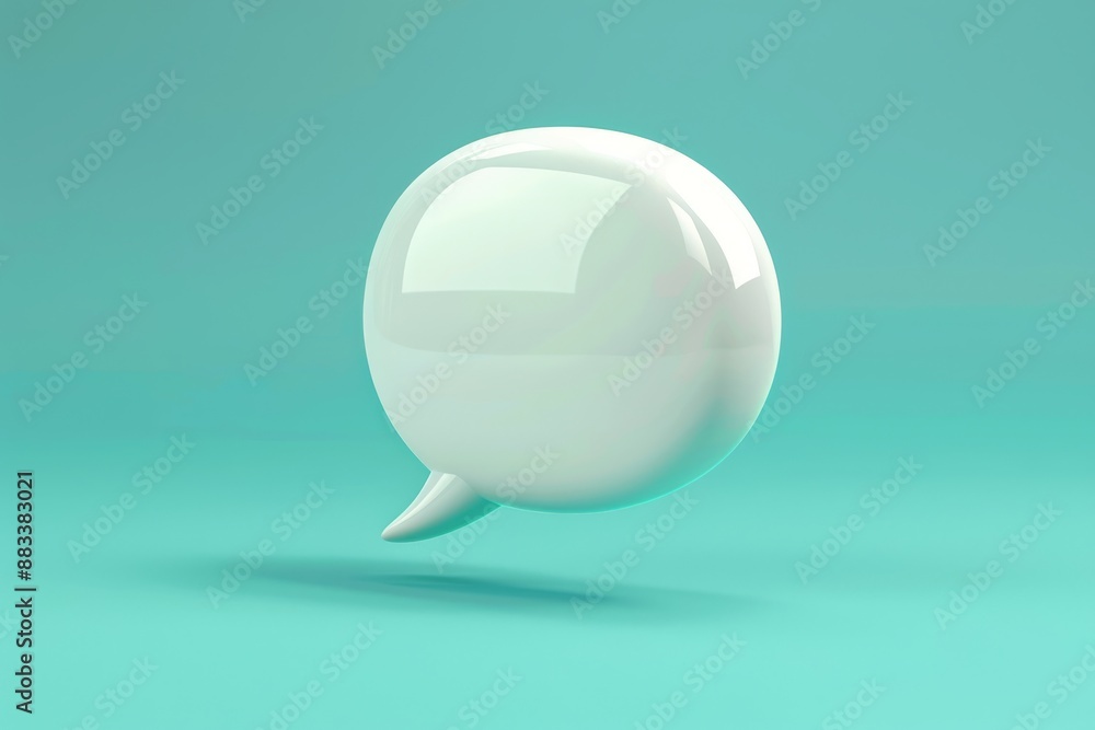 Simple white speech bubble on a turquoise background, perfect for communication and social media concepts. Simple white speech bubble on a turquoise background, perfect for communication and social media concepts.
