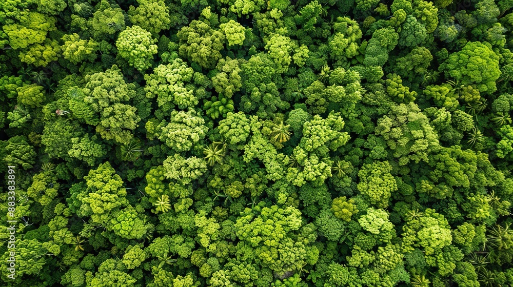 Aerial top view of Green Trees in Forest Aerial top view of Green Trees in Forest