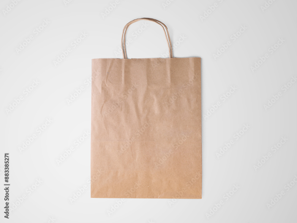 blank Empty paper Shopping Bag on the white background, mockup