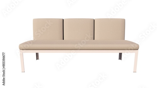 Illustration of a long sofa on a white background