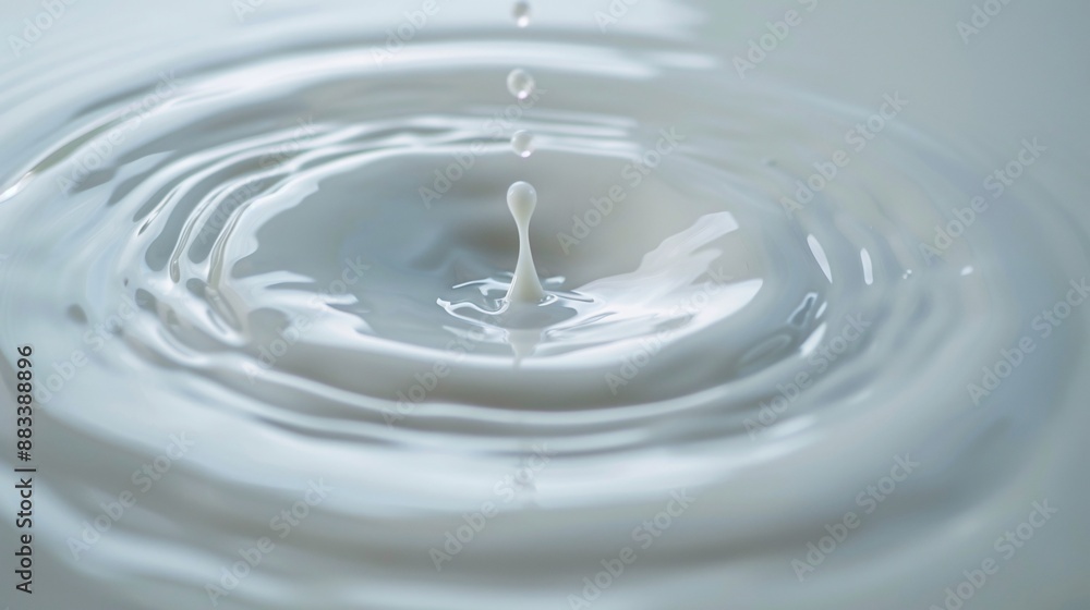Dropping milk make circle wave. Closeup of fresh milk drop or white liquid drop created ripple circle wave show Fresh milk, Healthy drink, Natural food, Breakfast meal concept.
Dropping milk make circle wave. Closeup of fresh milk drop or white liquid drop created ripple circle wave show Fresh milk, Healthy drink, Natural food, Breakfast meal concept.