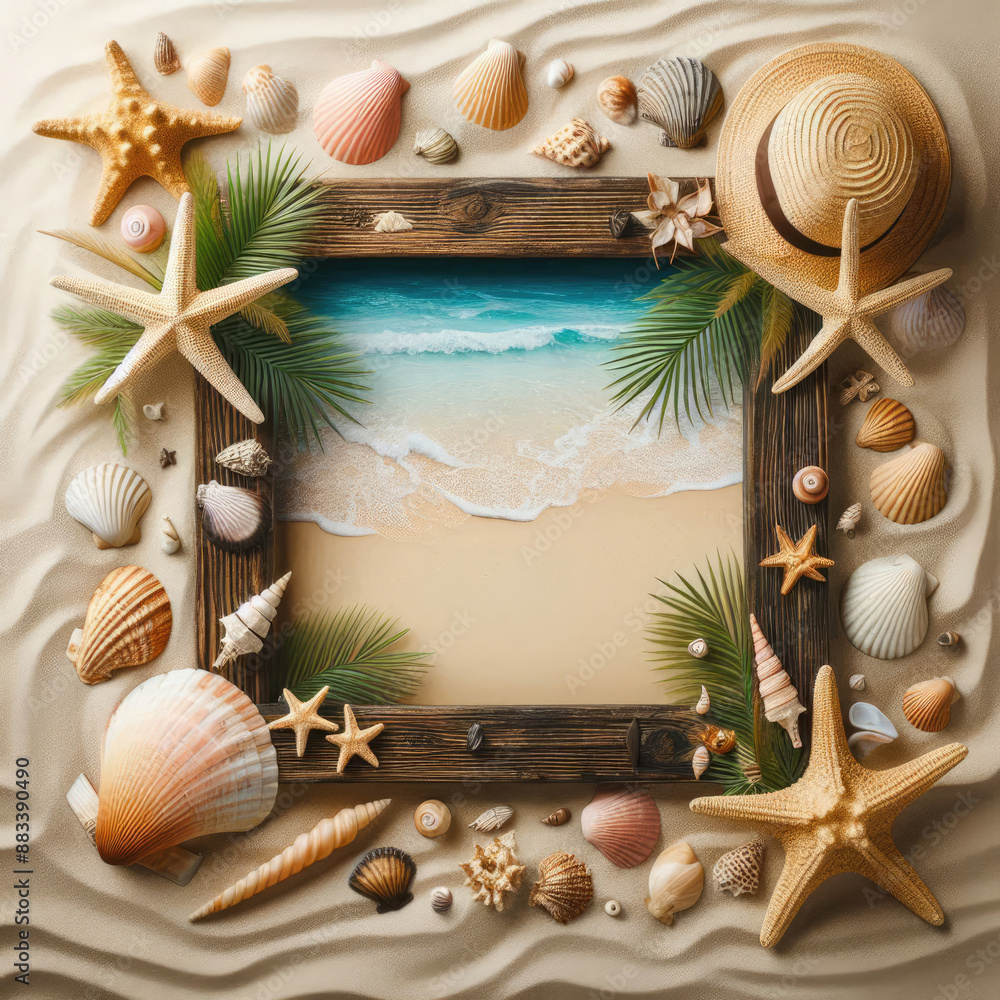 summer beach vacation background with mockup of a blank copy space summer beach vacation background with mockup of a blank copy space