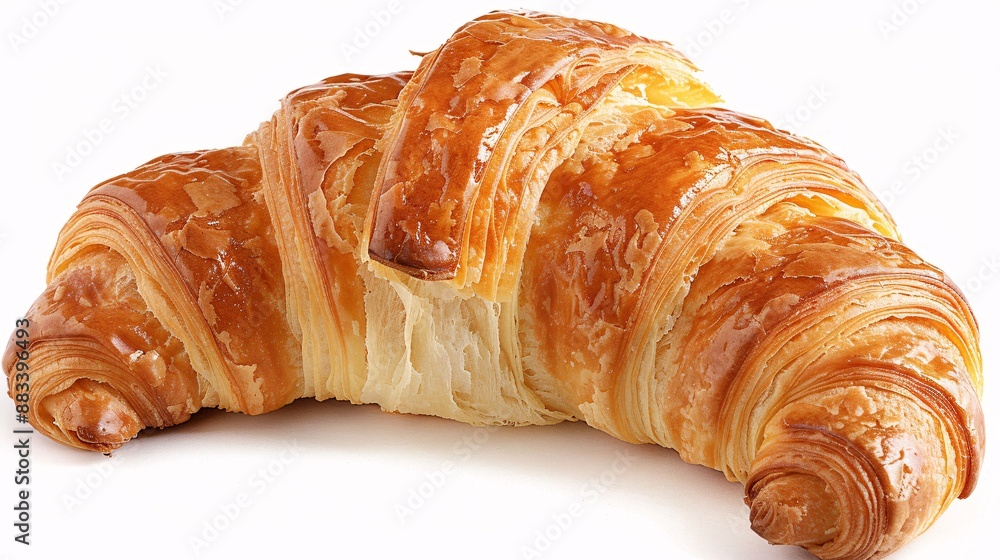 Fresh tasty croissants on white background with clipping path, French pastry.
Fresh tasty croissants on white background with clipping path, French pastry.