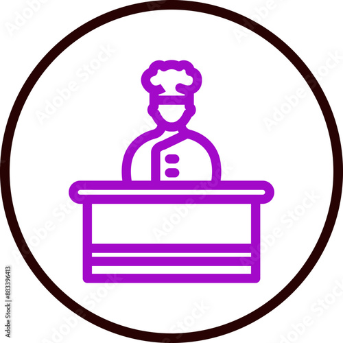 Cooking Show Vector Line Purple Circle Black