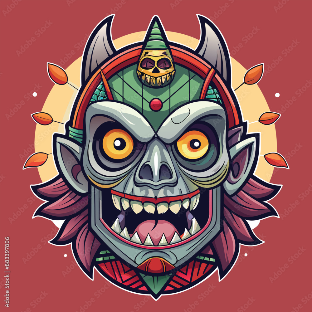 Fototapeta premium Traditional Halloween masks with spooky and humorous designs.