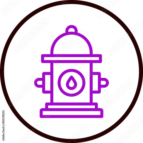 Hydrant Vector Line Purple Circle Black