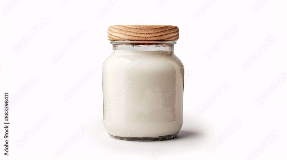 Glass jar can with dairy, dessert, yoghurt, cream, sour cream or sauce isolated on white. Mock Up Template, clipping path
Glass jar can with dairy, dessert, yoghurt, cream, sour cream or sauce isolated on white. Mock Up Template, clipping path