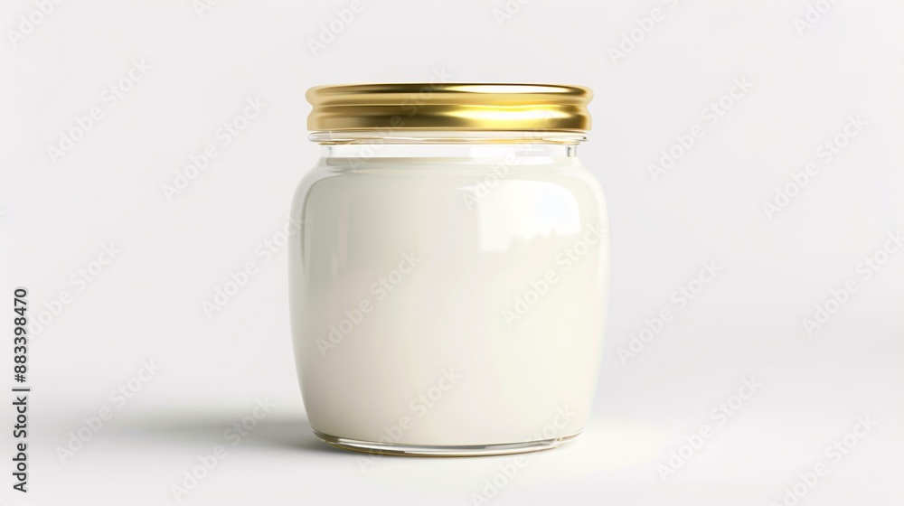Glass jar can with dairy, dessert, yoghurt, cream, sour cream or sauce isolated on white. Mock Up Template, clipping path
Glass jar can with dairy, dessert, yoghurt, cream, sour cream or sauce isolated on white. Mock Up Template, clipping path