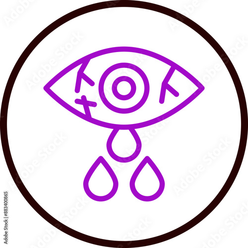 Conjunctivitis Vector Line Purple Circle Black