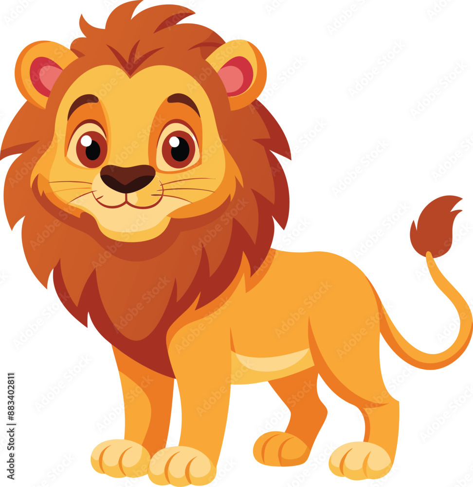 A fun and friendly style cute lion A fun and friendly style cute lion