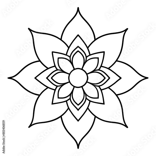 A simple yet elegant floral design for a flower mandala pattern illustration.