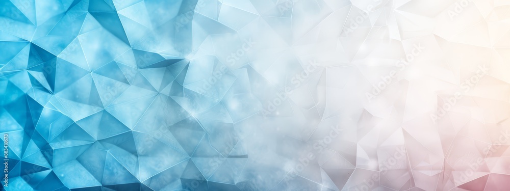 Obraz premium A blue-and-white background with a middle-placed, blurred image and a central light