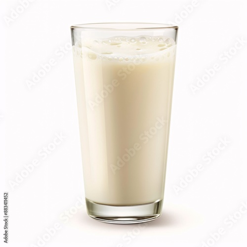 Milk lover. Milk in glass isolated on white background. Simple glass of milk Show Fresh milk, Healthy food, Natural drink, Breakfast meal concept.