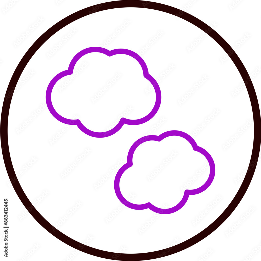 Cloud Vector Line Purple Circle Black Cloud Vector Line Purple Circle Black