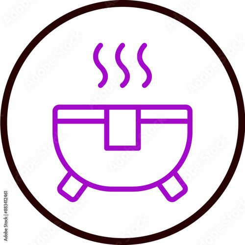 Hot Tub Vector Line Purple Circle Black