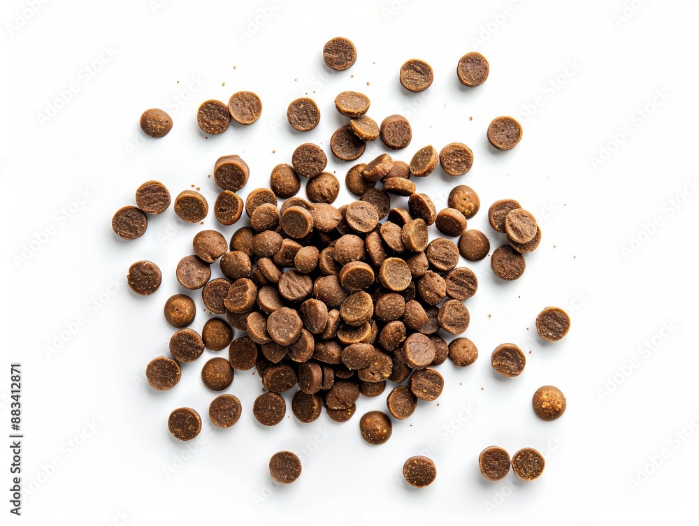 cat food on a white tabletop surface cat food on a white tabletop surface