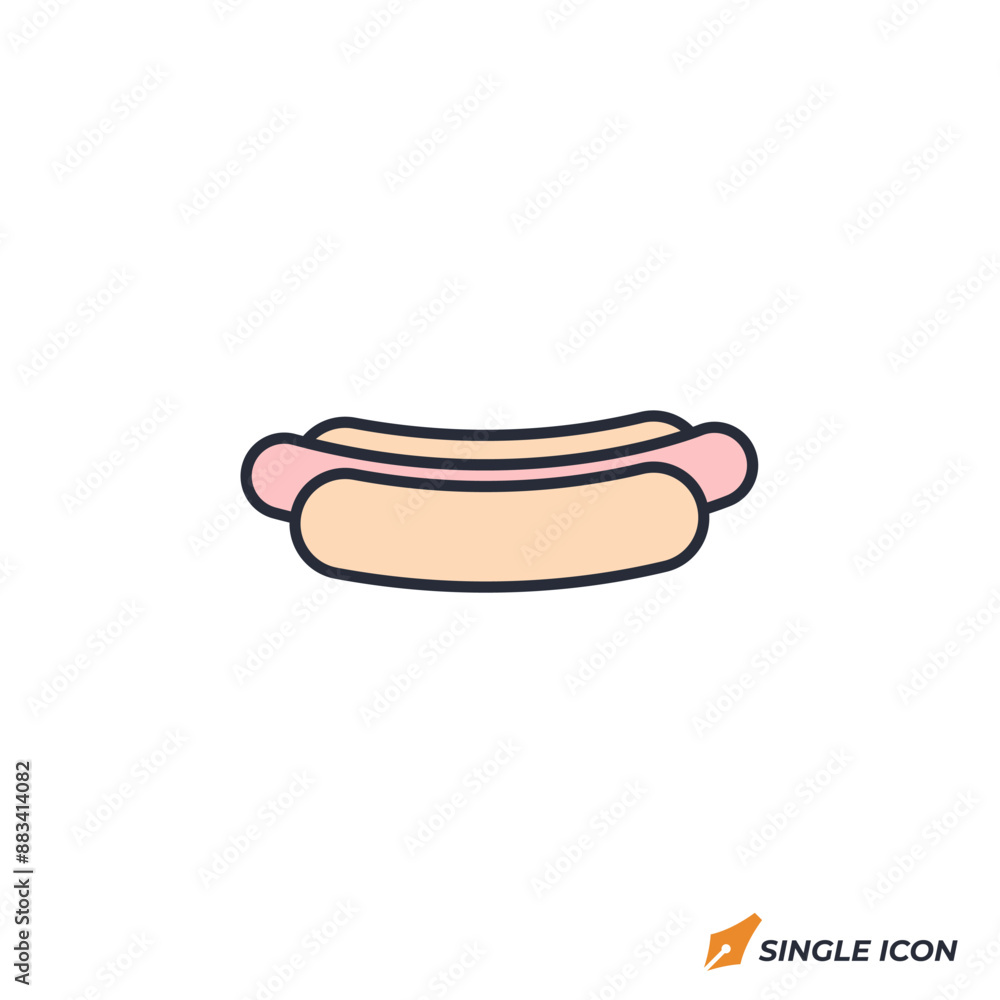 Hot Dog icon vector illustration. Hot Dog symbol isolated on white background Hot Dog icon vector illustration. Hot Dog symbol isolated on white background