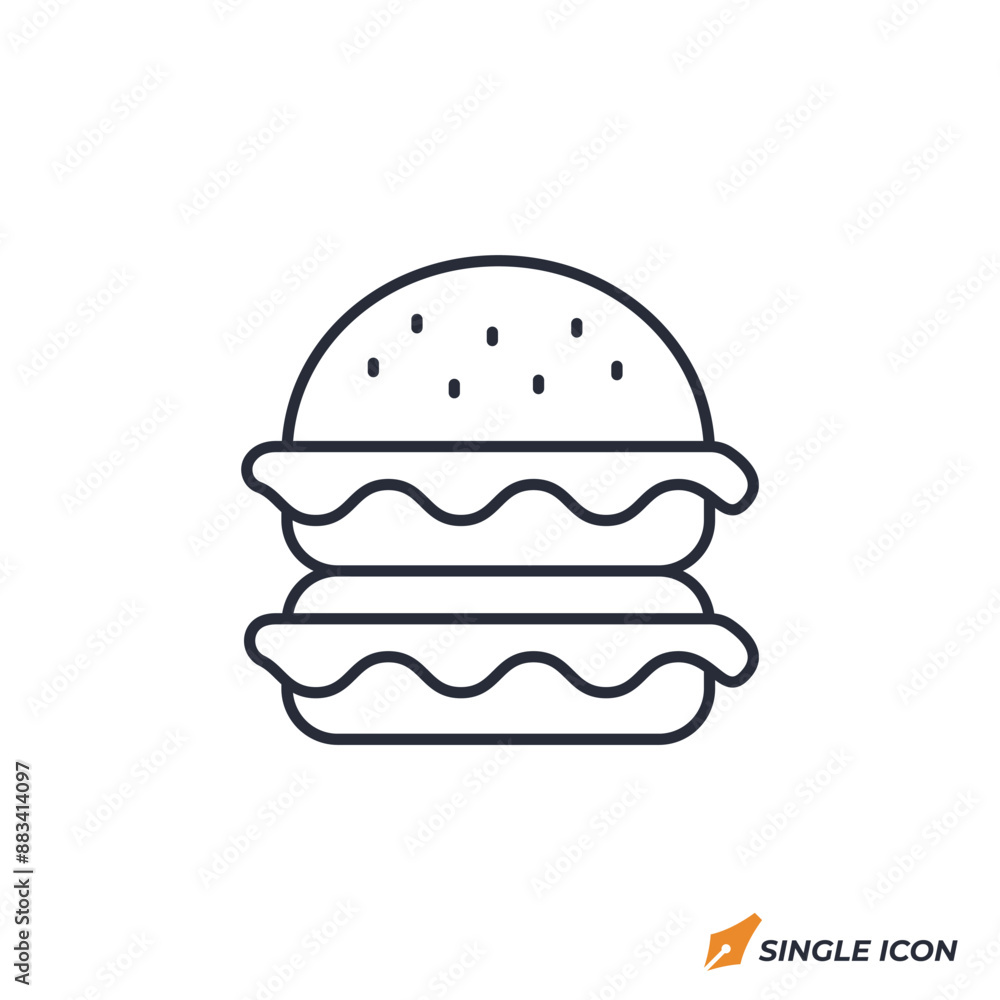 Burger icon vector illustration. Burger symbol isolated on white background Burger icon vector illustration. Burger symbol isolated on white background