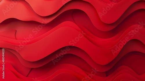 Red abstract background with layered dynamic shapes composition