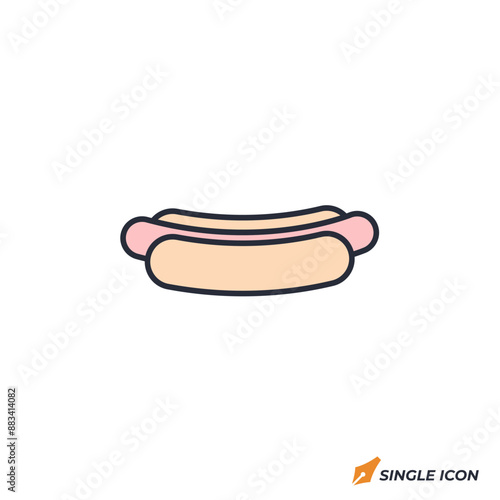 Hot Dog icon vector illustration. Hot Dog symbol isolated on white background