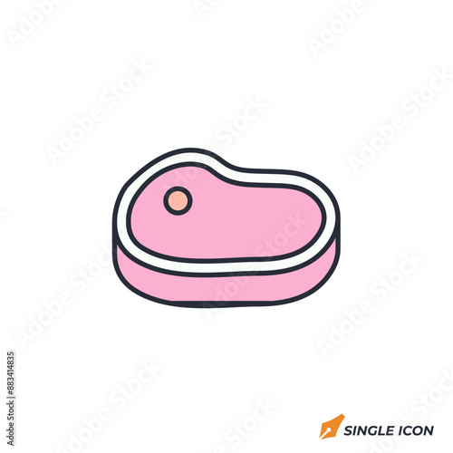 Venison Steak icon vector illustration. Venison Steak symbol isolated on white background