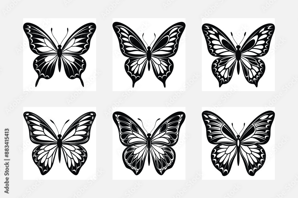 Drawing butterflies. Stencil butterfly, moth wings and flying insects. Butterflies tattoo sketch, flying insect Set Drawing butterflies. Stencil butterfly, moth wings and flying insects. Butterflies tattoo sketch, flying insect Set
