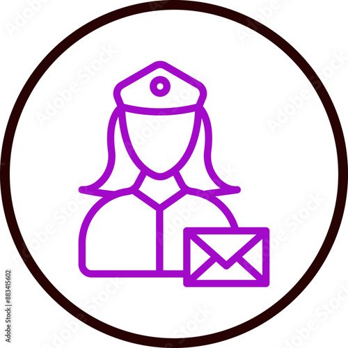 Post Women Vector Line Purple Circle Black
