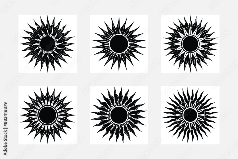 Star abstract shapes vector set